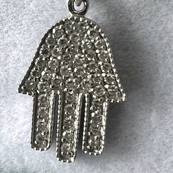 $1885 EFFY 14K white gold necklace hamsa diamond pendant Hand of Fatima box - Picture 11 of 12